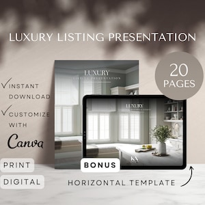 Real estate listing presentation template real estate marketing plan luxury listing presentation canva template cma presentation seller guid