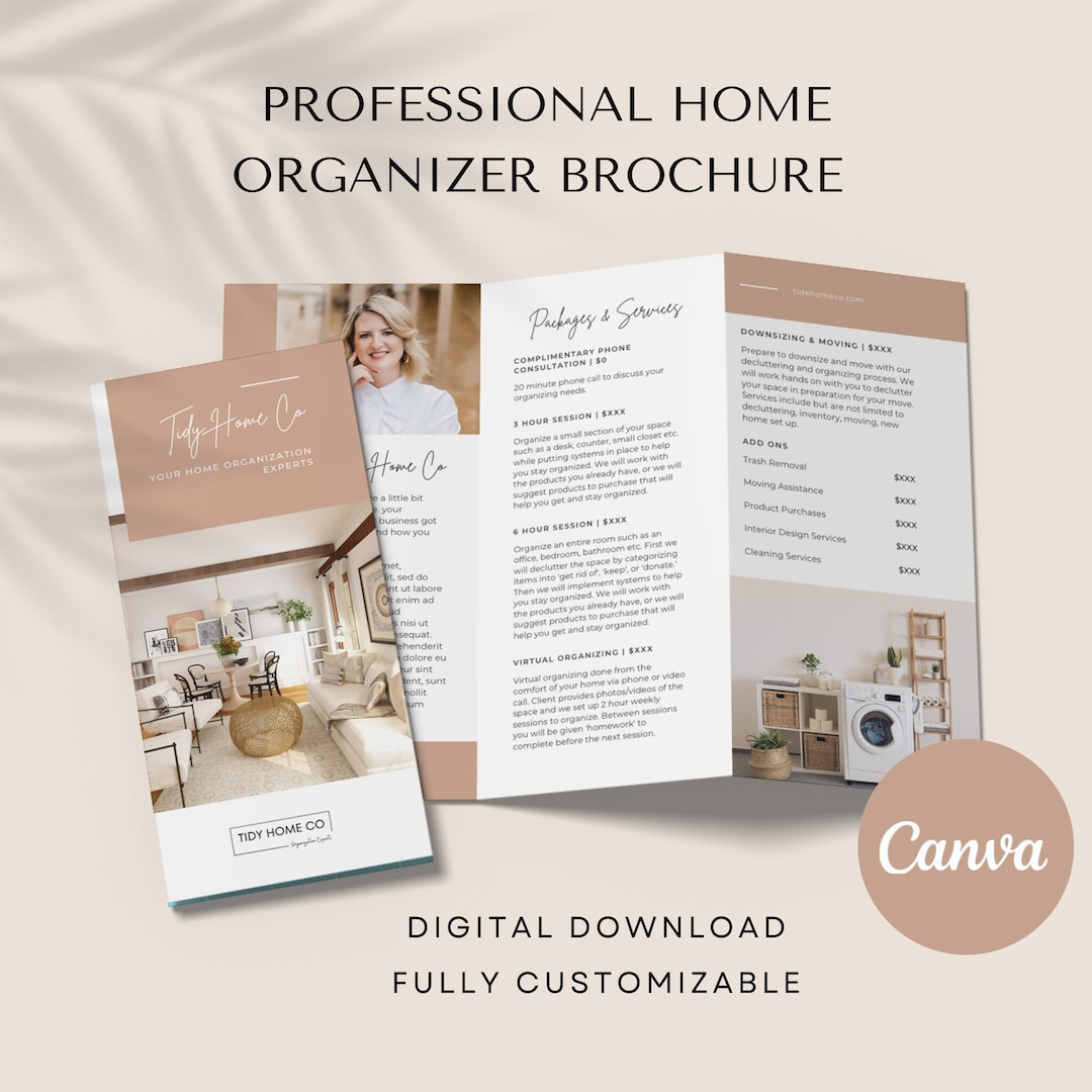 Professional Organizer Brochure Professional Organizer Template