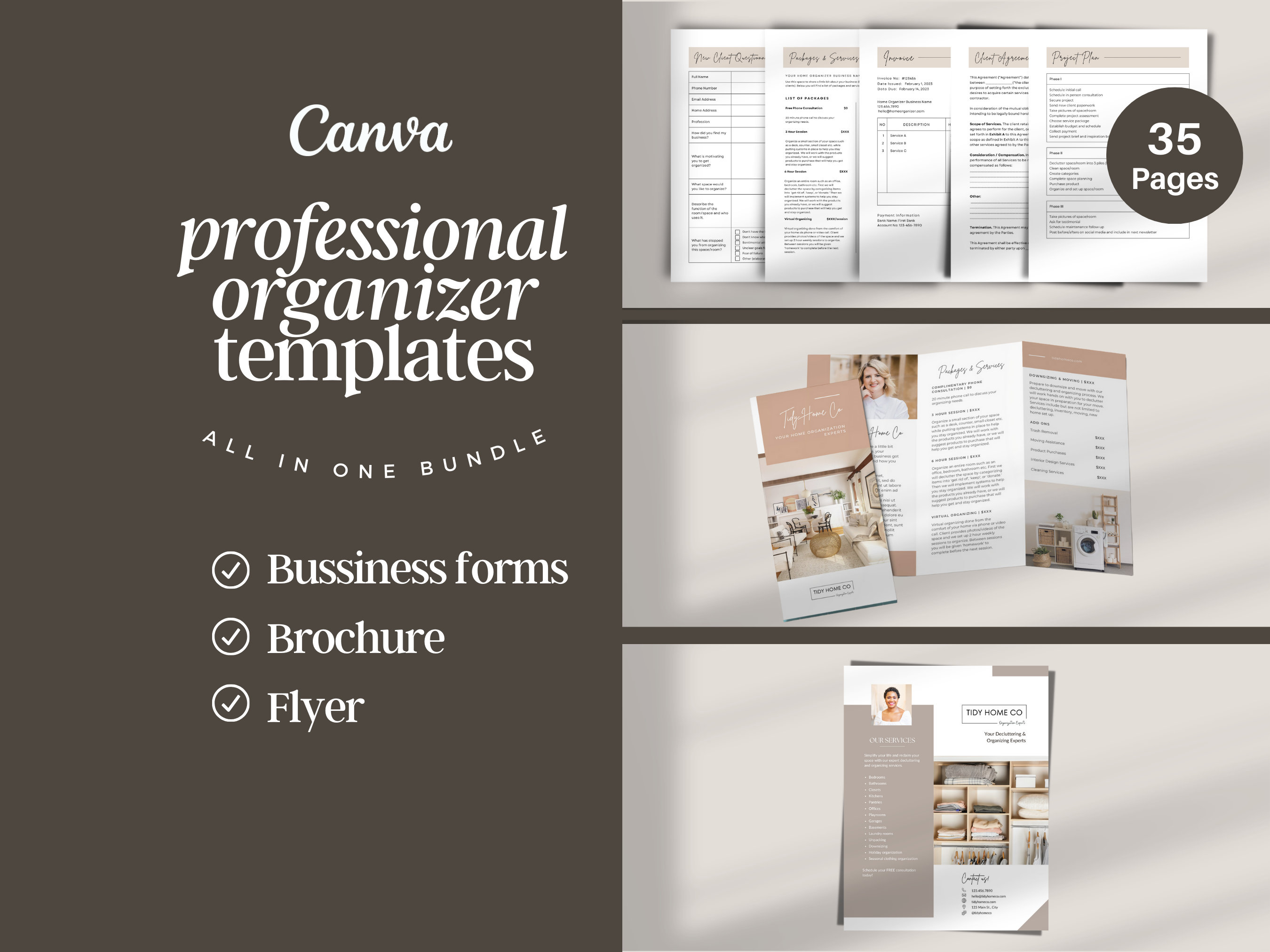 Professional Organizer Forms Professional Organizer Brochure ...