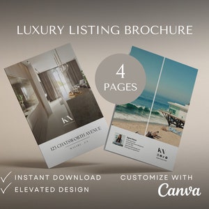 brochure immobiliare di 4 pagine brochure di proprietà di lusso brochure di quotazione immobiliare modello brochure open house layout brochure piegata a metà