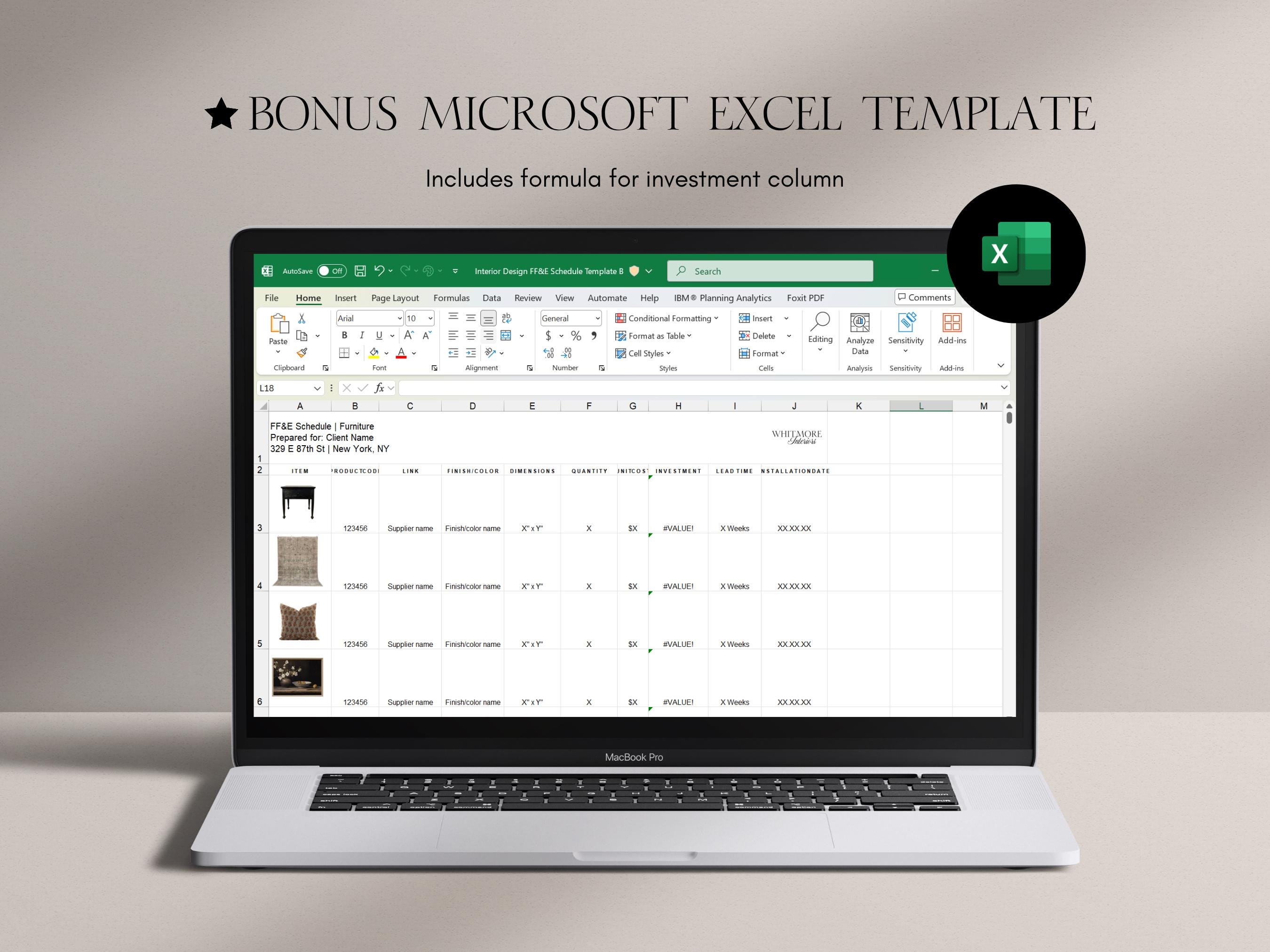FF&E Schedule Template Interior Design Project Timeline Canva Excel ...