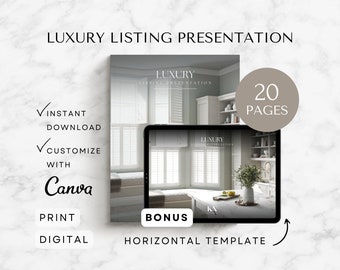 Seller pre listing presentation real estate template real estate marketing canva template pre listing packet realtor marketing listing guide