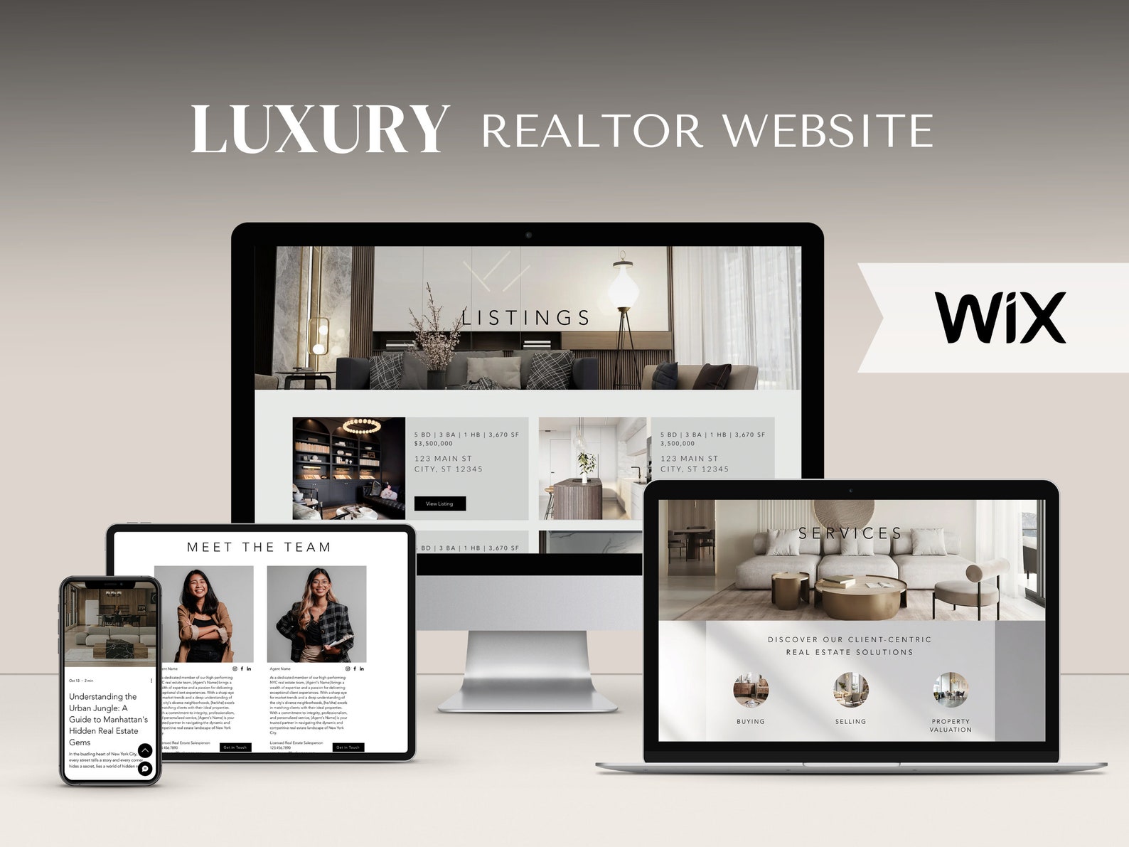 Wix Website Template Realtor Website Template Wix Real Estate Website ...
