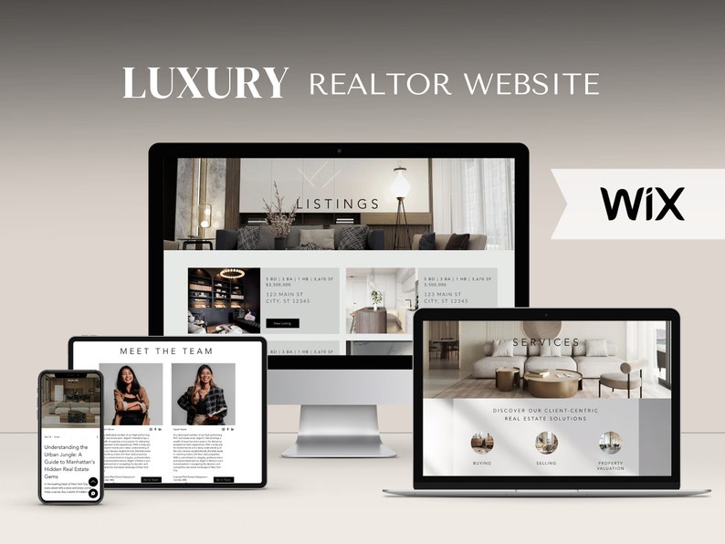 Wix website template realtor website template wix real estate website design real estate agent website theme wix website design custom