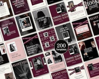 Canva Instagram Templates Marketing Agency Bundle Modern Aesthetic Instagram Digital Marketing Posts Stories Social Media Manager Kit UGC