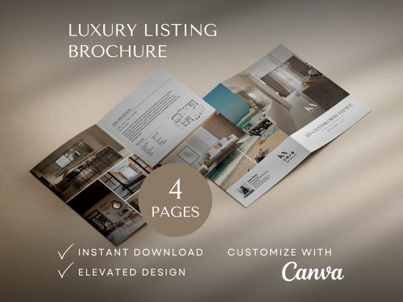 Luxury property brochure 4 page real estate brochure open house brochure real estate listing brochure template half fold brochure layout