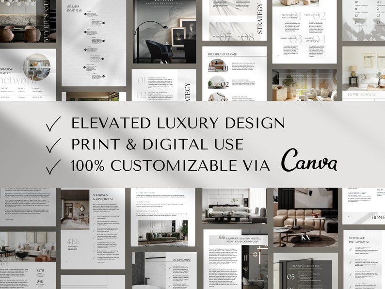 Pre listing presentation buyer seller guide real estate marketing plan cma real estate template bundle real estate buyer seller packet canva