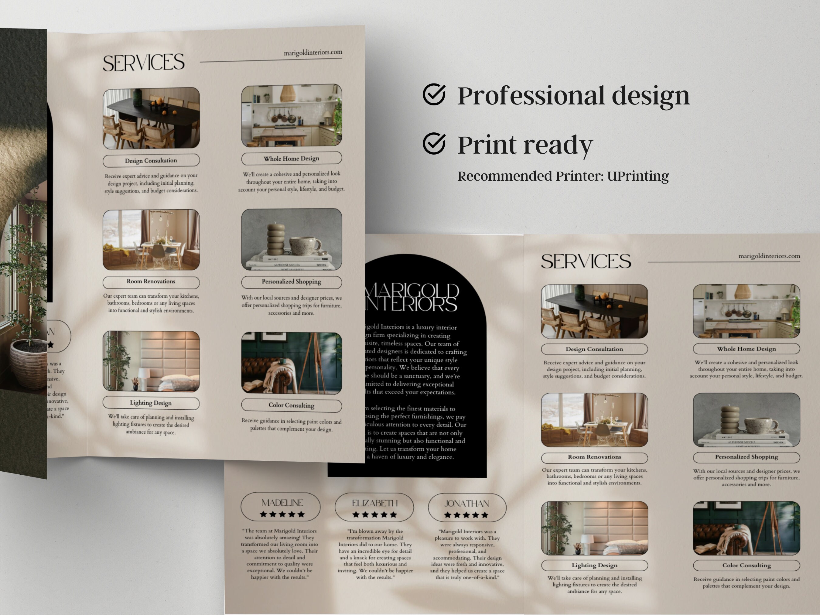 Interior Designer Brochure Canva Template Interior Design Services ...