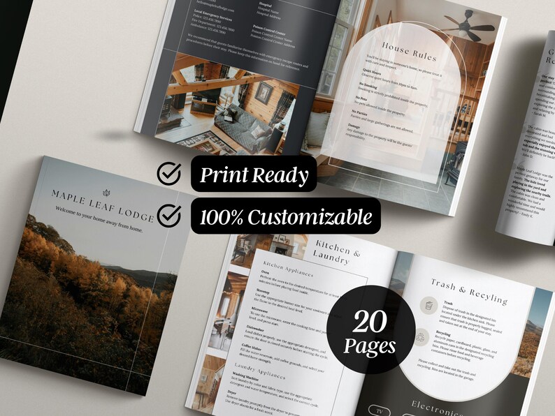 Custom Airbnb Book Template Rental Book House Guide