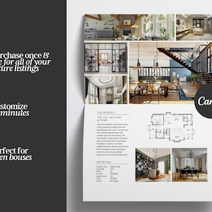Real estate brochure template bifold property brochure canva template 4 page real estate brochure design feature sheet realestate open house