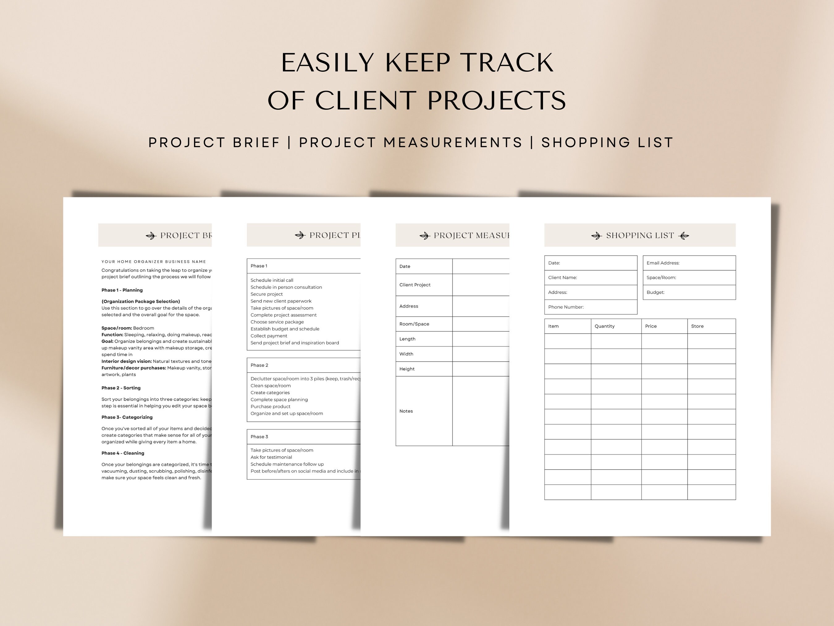 Professional Organizer Proposal Professional Organizer Templates Professional Organizer Forms