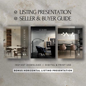 Pre listing presentation buyer seller guide bundle real estate marketing template canva realtor cma real estate buyer packet seller packet