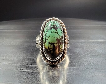 Hubei Turquoise Ring | Sterling Silver Navajo Ring