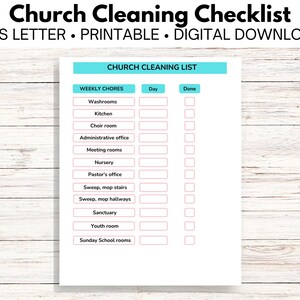 Kirchenreinigungsliste