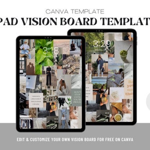 Modèle de tableau de vision modifiable Canva - Fond d'écran iPad - Dream & Inspiration Board