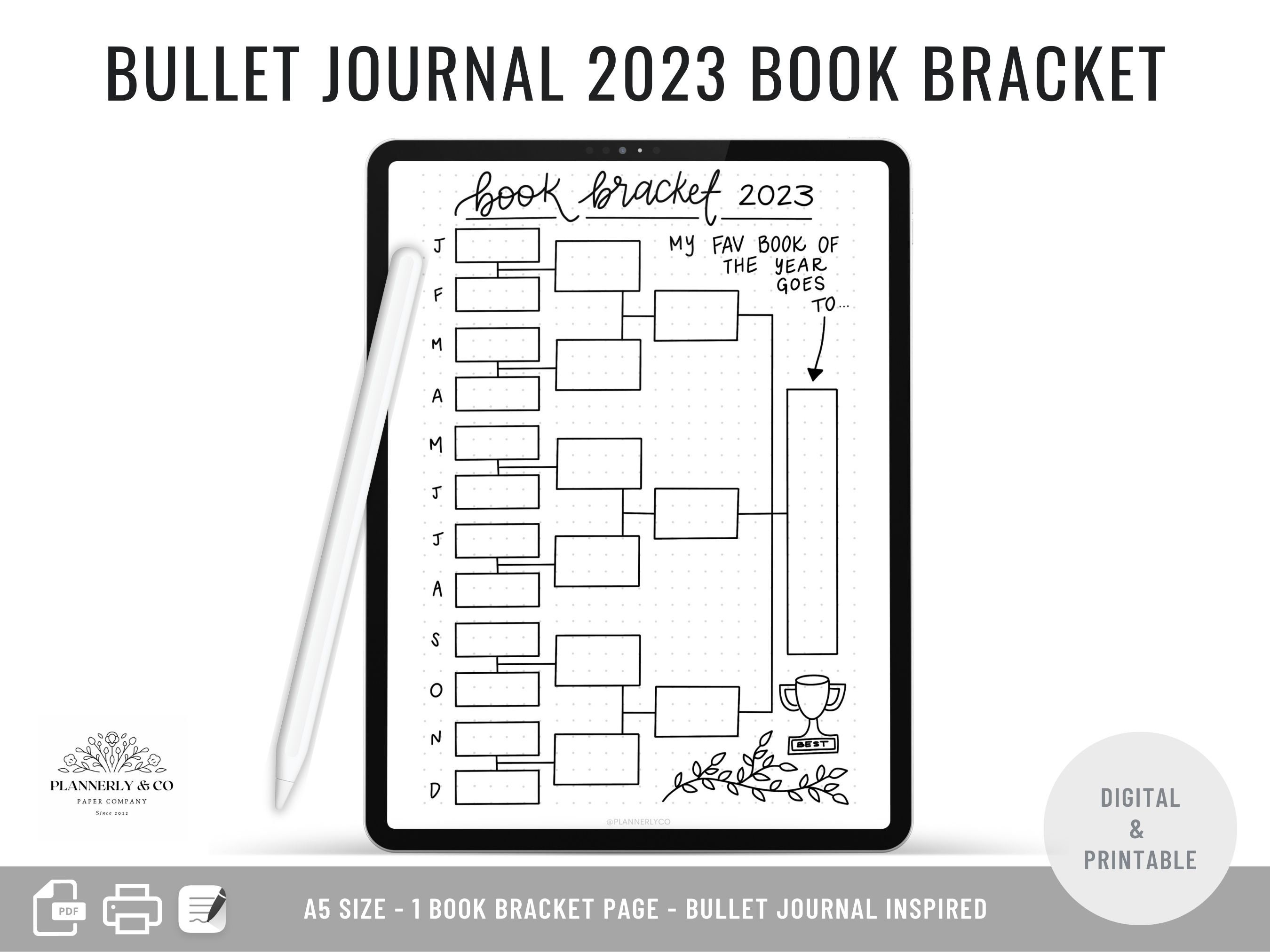 Premade Digital 2023 Book Bracket Page Digital Download Goodnotes Premade Digital 2023 Book Bracket Page Digital Download Goodnotes