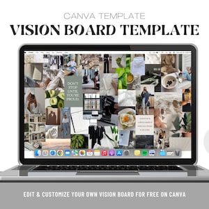 Modèle de tableau de vision modifiable Canva - Fond d'écran - Dream & Inspiration Board