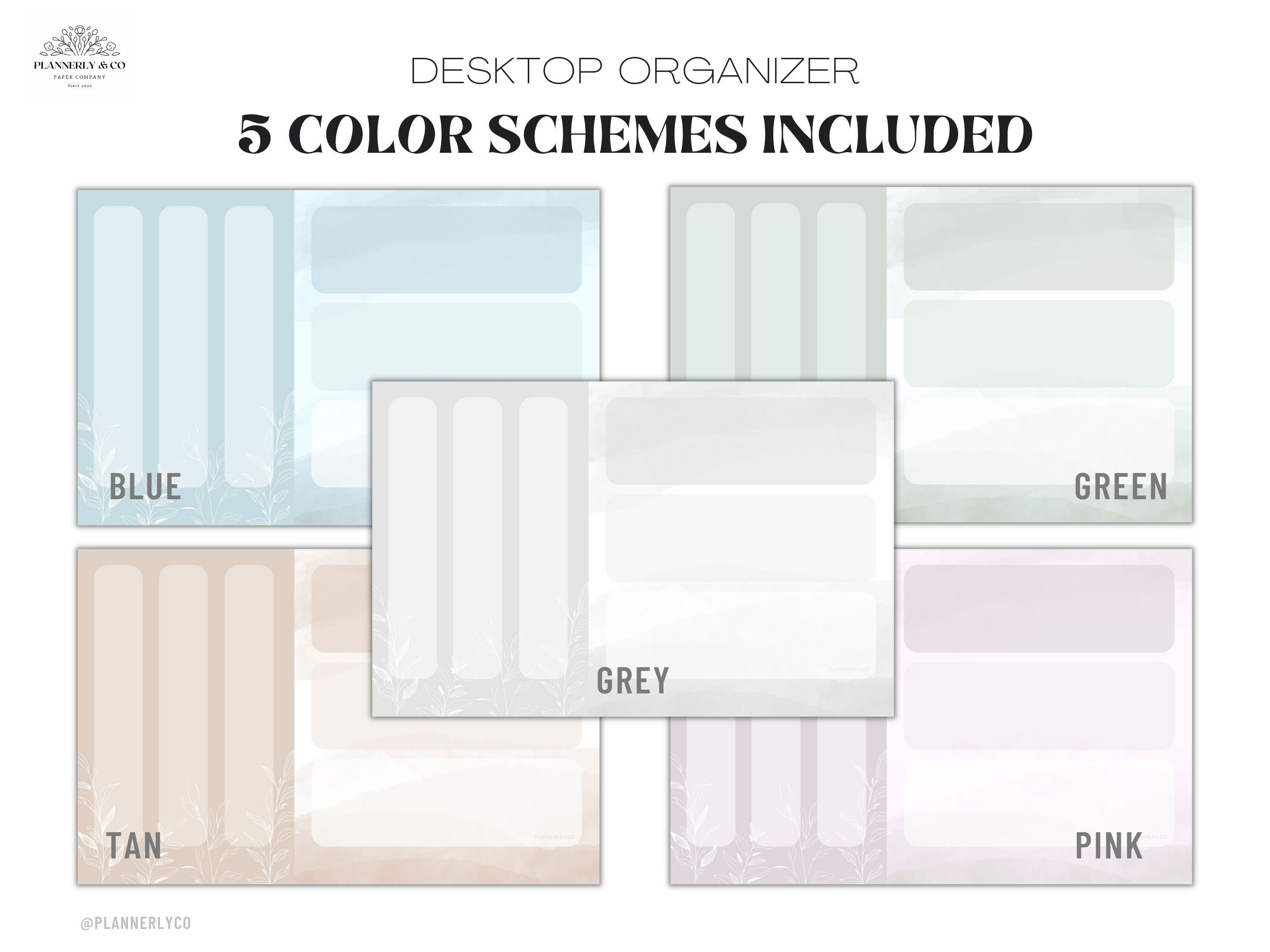 Desktop Color Schemes Desktop Wallpaper Organizer Bundle - 5 Neutral Color Schemes - Mac ...