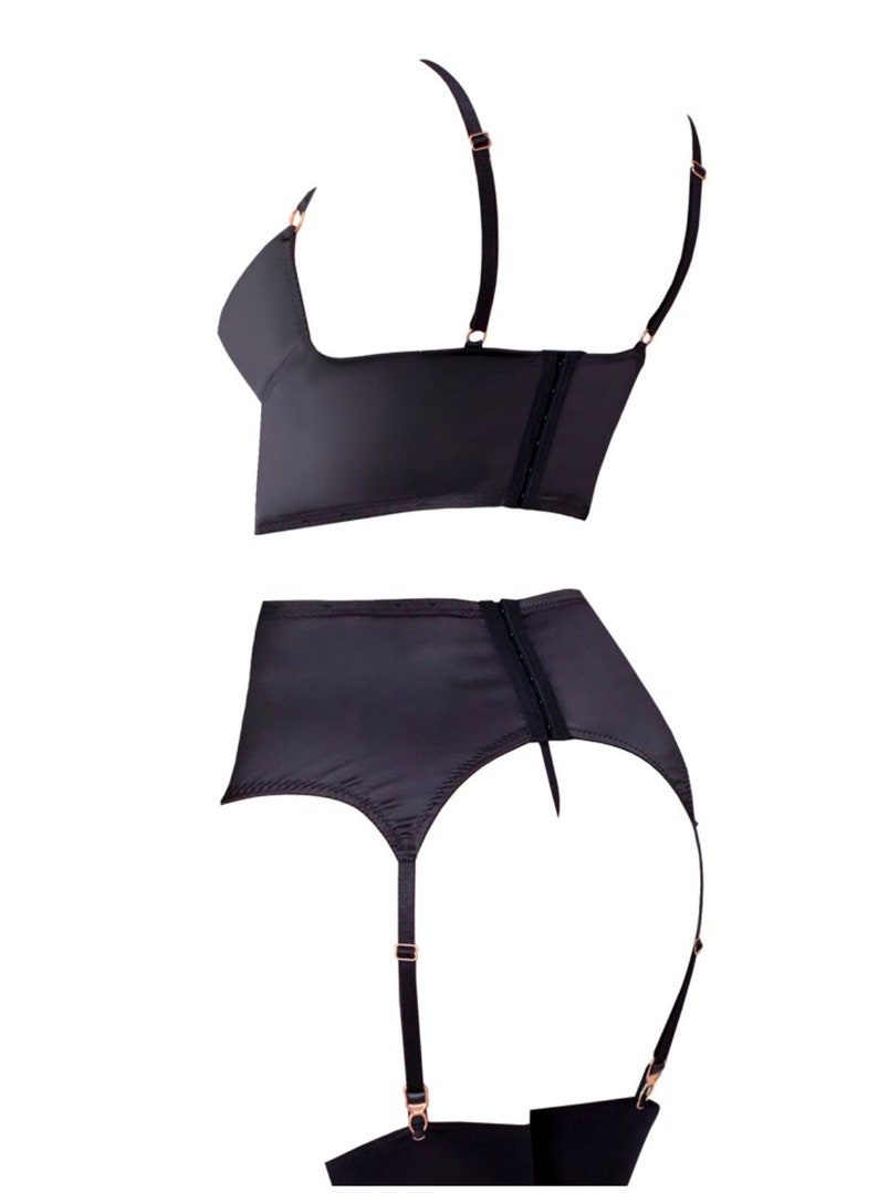 Shelf Bra Crotchless Panty and Garter Belt Set Etsy UK