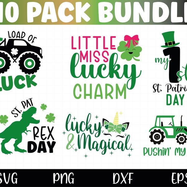 kids St. patrick's day svg Bundle, Shamrock svg, Lucky Svg, Saint Patrick's Day Boy, Unicorn svg Cut Files For Cricut