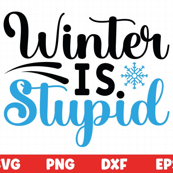 Winter is Stupid svg, Winter svg, Winter Snowflake svg,  Winter shirt svg for cricut Instant Download