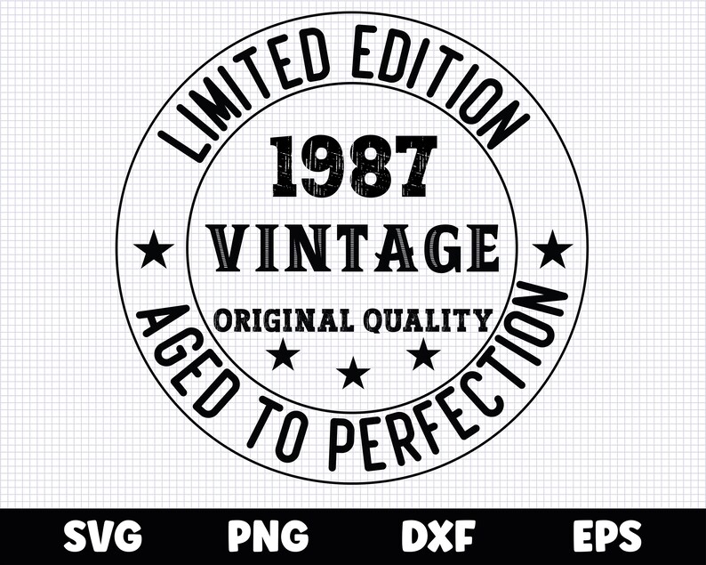 36th Birthday Svg Aged to Perfection Svg Vintage 1987 Svg Etsy Finland