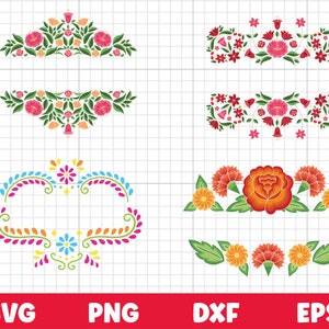 Mexico Flower svg Bundle, Mexico art svg, Otomi svg, floral clipart Instant Download