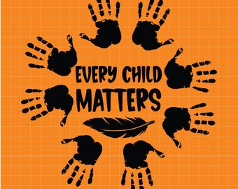 Hand Print Every Child Matters SVG, Orange Shirt Day, Children School svg, Save Children Quote SVG Files For Cricut