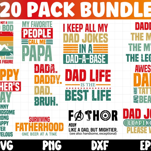 Vintage Father's Day svg Bundle, Best Dad svg, Happy 1st Fathers Day Svg, Dad joke svg, Father's Day Gifts, Dad life SVG Files For Cricut