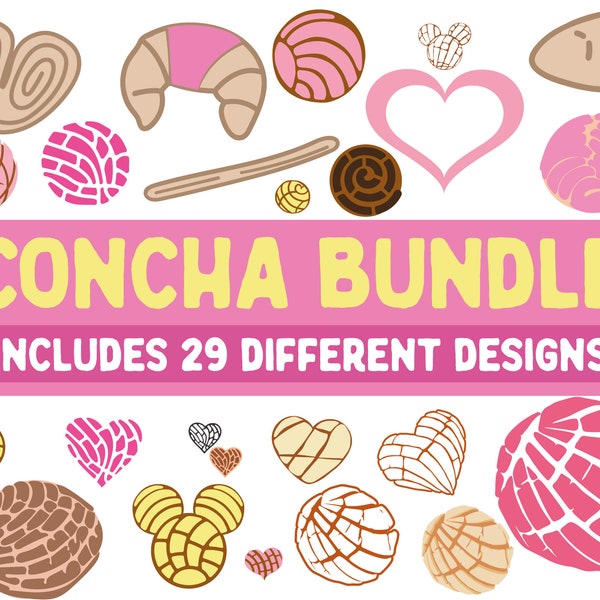 Concha svg Bundle, Pan dulce, Mexican sweet | Instant Download