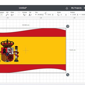 Spanish Flags SVG file is perfect for making projects for personal use and small business use. Make your own unique t-shirts, coffee mugs, tote bags, and so much more! This file is compatible with cutting machines such as Silhouette or Cricut.