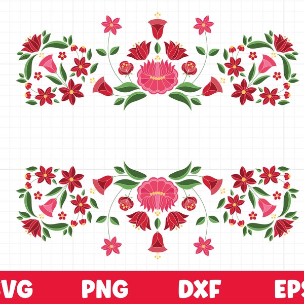 México Flor svg, México arte svg, Otomi svg, clipart floral Descarga instantánea