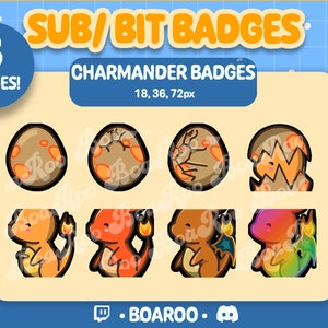 Shiny Charmander Badges Perfect for Twitch Discord or  