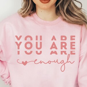 Du bist genug SVG PNG PDF, Inspirierende SVG, Positives Zitat svg, Psychische Gesundheit svg, Positiv svg, Motivations svg, Selbstliebe svg