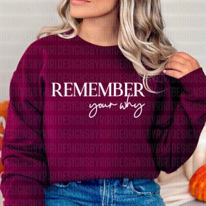 Ricorda il tuo perché SVG PNG PDF, citazioni ispiratrici Svg, motivazione camicia Svg, ama te stesso Svg, felicità Svg, motivazione Svg, sii gentile Svg