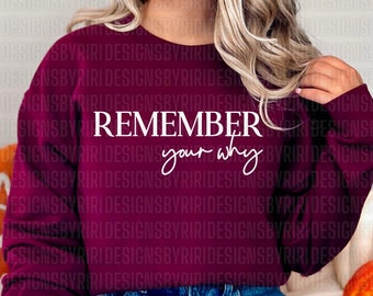 Erinnerung an Warum SVG: Inspirierendes Zitat, Motivation Shirt (Digitaler Download)