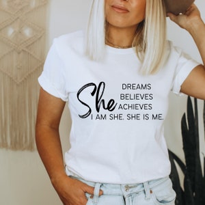 I Am She SVG PNG PDF She Dreams Inspires Motivates Svg She - Etsy