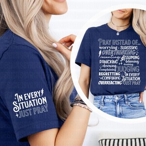 In jeder Situation PNG, Beten anstelle von Gott Sublimationsdesign, Glauben PNG-Datei, motivierend, inspirierend Png, Bibelvers, Transfer