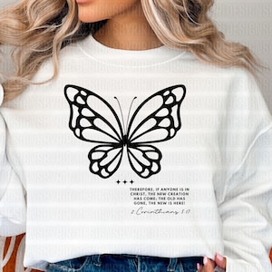 Butterfly Quotes SVG, Butterfly SVG, Butterfly vector, Bijbel vers SVG, christelijke SVG tshirt bestanden, christelijke shirt Butterfly SVG voor Cricut