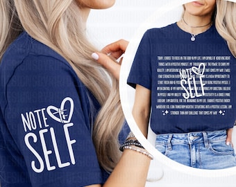 Note To Self PNG SVG: Motivational, Positive Quotes (Digital Download)