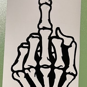 Skeleton Middle Finger Decal