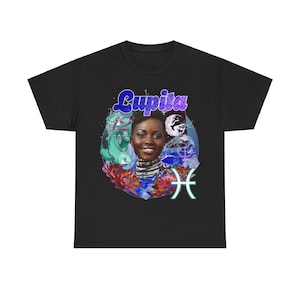Lupita Nyong&#39;o Unisex T Shirt Vintage Zodiac Astrology Tee Pisces