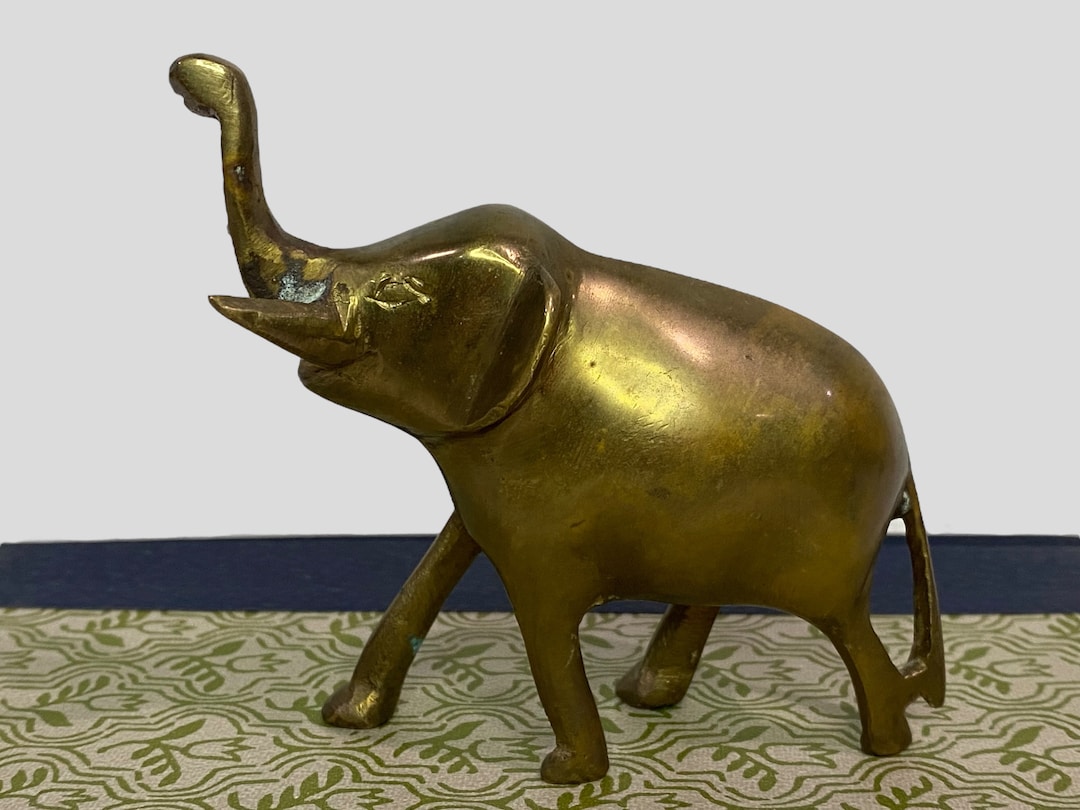 Vintage Brass Elephant Figurine, Elephant Decor, Trunk Up, Brass Statue, Elephant Gift Etsy