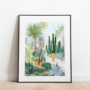 Cactus and Succulent Plants Decor, Tropical Botanic Wall Art Print, Refreshing Art Work, Plant Gardener Lover Poster, Nature Illustration image 1