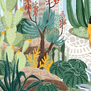 Cactus and Succulent Plants Decor, Tropical Botanic Wall Art Print, Refreshing Art Work, Plant Gardener Lover Poster, Nature Illustration image 3