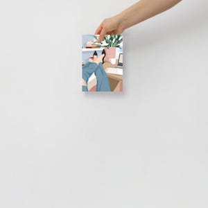 Arte de parede de chefe de menina, impressão de mulher trabalhando, decoração de mesa de escritório em casa imagem 7