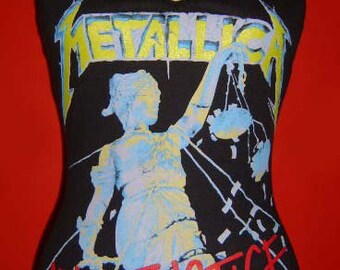 Camiseta regata DIY do Metallica, "Justice For All", da banda de música metal, disponível nos tamanhos PP, P, M, G, GG e XGG.