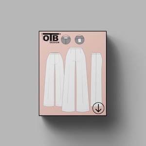 OTB Palazzo Trousers Vector Flat Technical Drawing Illustration Classic Blank Sketch Mock-Up Template Design Tech Pack Cad