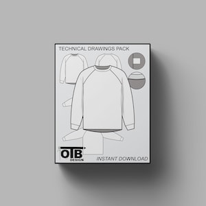 Moto Jersey Vector Flat Top Technical Drawing Illustration Blank Streetwear Mock-up Template Design Tech Pack Editable Raglan Motocross