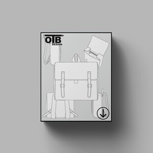 OTB Leather Messenger Backpack Vector Flat Technical Drawing Illustration Classic Blank Sketch Mock-Up Template Design Tech Pack Cad